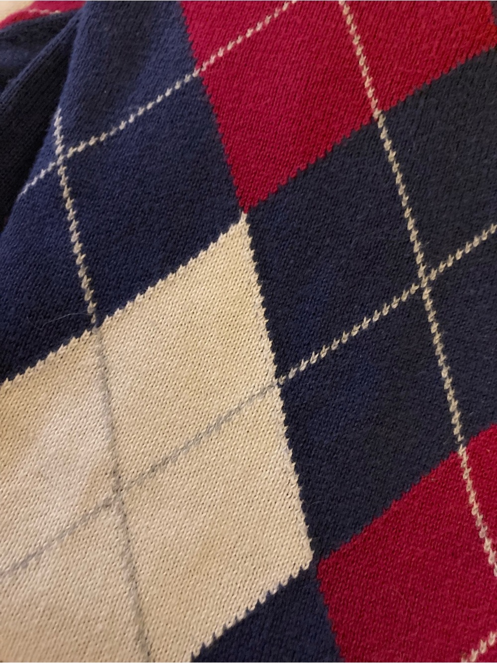 TOMMY HILFIGER V-Neck Argyle Sweater - Size Small - Picture 5 of 6